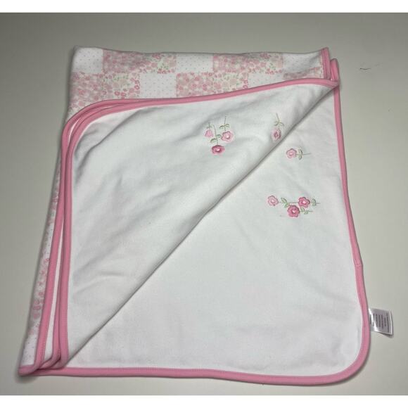 Gymboree 2007 Garden Party Baby Blanket Pink White Floral Butterfly *READ* - Picture 3 of 10